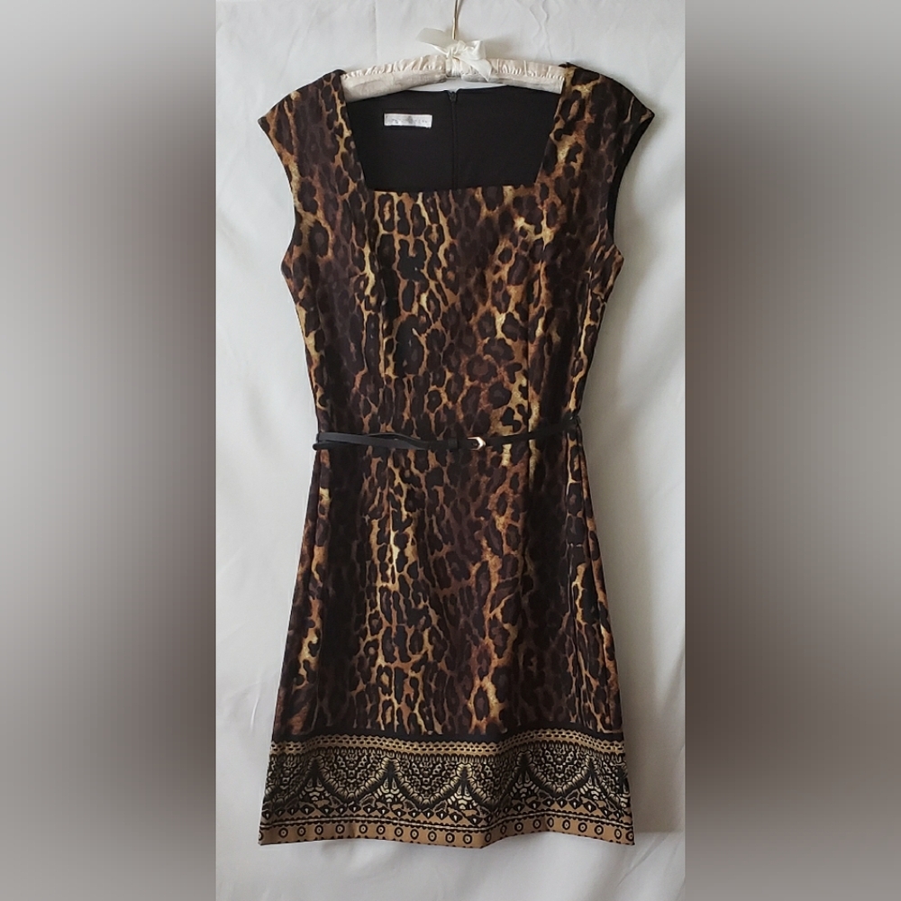 Black and Gold Embellished Sheath Dress
